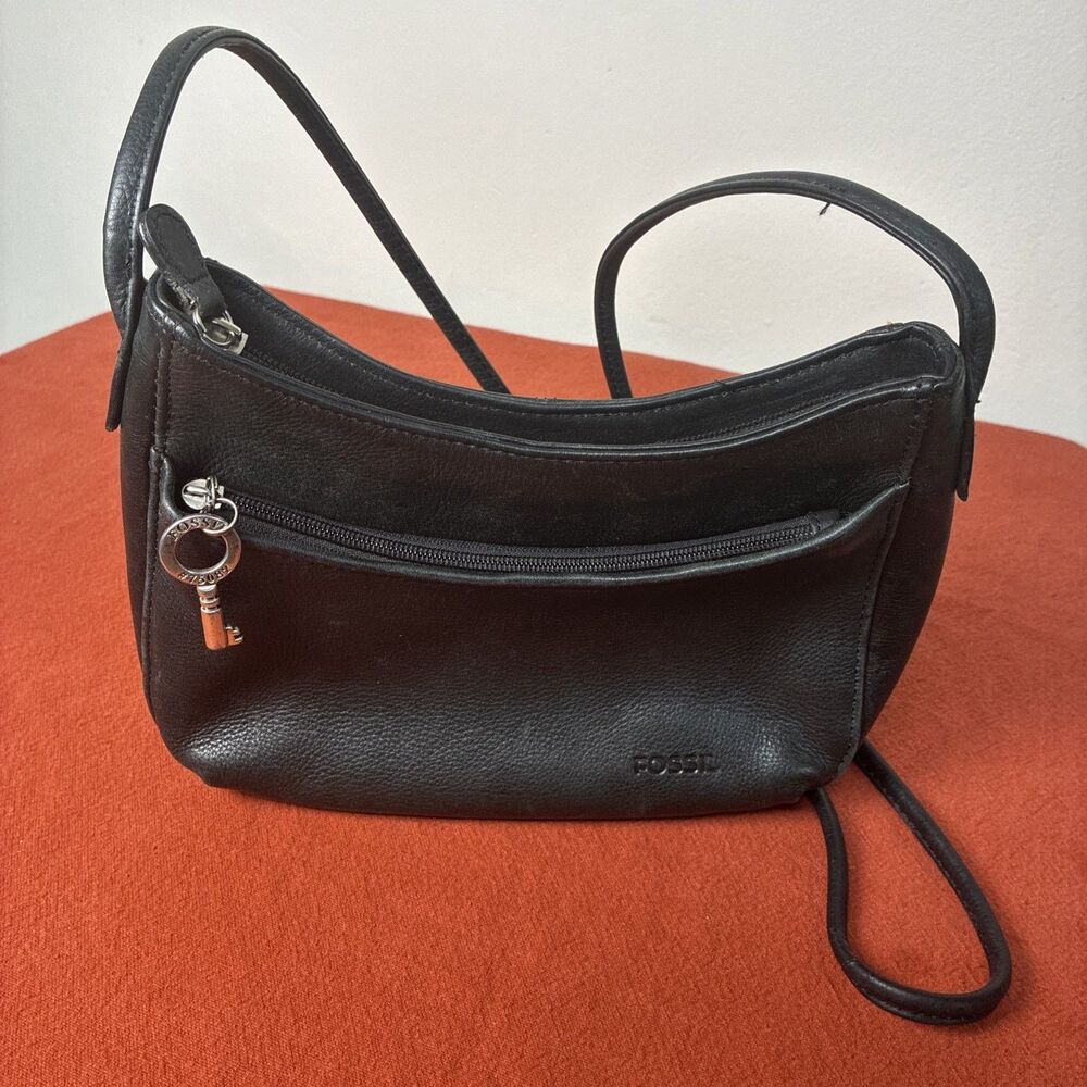 Vintage Fossil 75082 Leather Shoulder Bag Purse Handbag Pebbled Leather